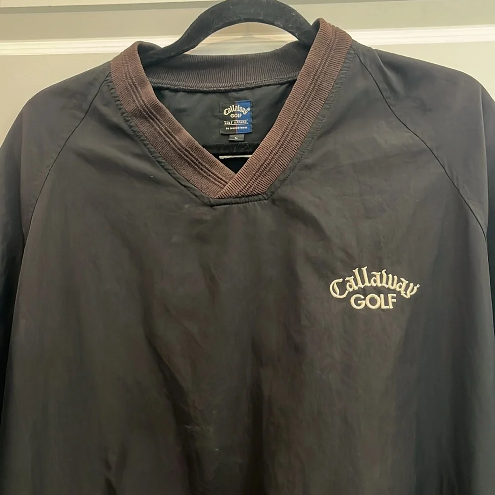 Callaway by Nordstrom Men's Black V-Neck Pullover Windbreaker size L - Picture 4 of 6